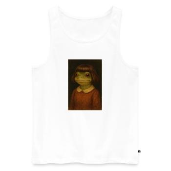 Frog girl in retro look - Men's Premium Organic Tank Top - white - Front - Michal (187cm)