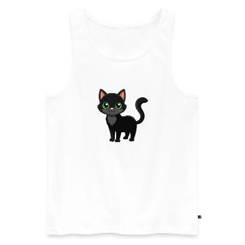 Cute black cat - Men's Premium Organic Tank Top - white - Front - Michal (187cm)