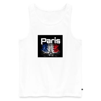 Paris France - Eiffel Splash - Débardeur bio Premium Homme - blanc - Devant - Michal (187cm)