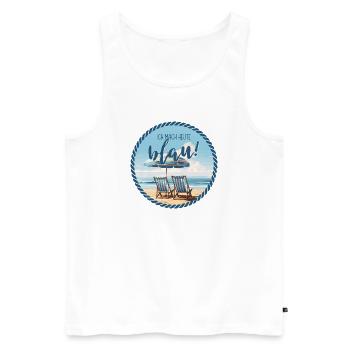 Ich mache heute blau – Strand Humor - Männer Premium Bio Tank Top - Weiß - Vorne - Michal (187cm)
