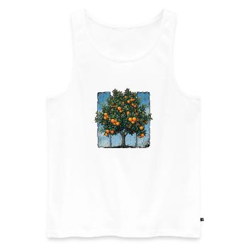 Orange tree - Men's Premium Organic Tank Top - white - Front - Michal (187cm)