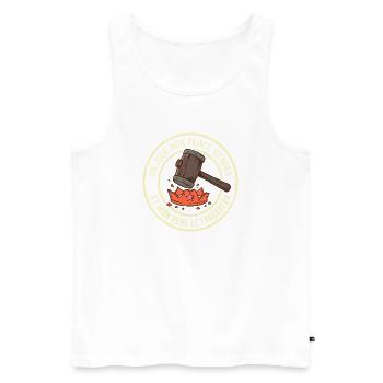 Papa Protecteur Prince Viendra Marteau Humour - Débardeur bio Premium Homme - blanc - Devant - Michal (187cm)