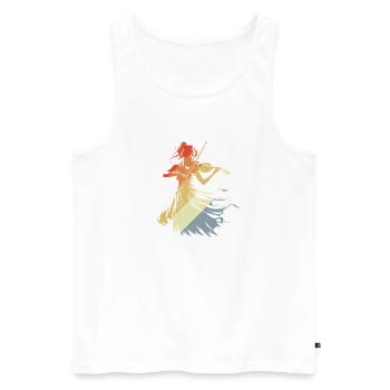 Look vintage de violoniste - Débardeur bio Premium Homme - blanc - Devant - Michal (187cm)