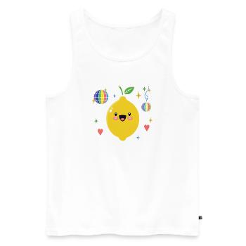 Pride Lemon Disco Illustration - Men's Premium Organic Tank Top - white - Front - Michal (187cm)