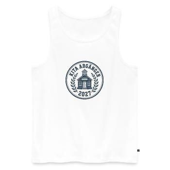 Kita Abgänger 2027 – Rundes Logo mit Ehrenkranz - Männer Premium Bio Tank Top - Weiß - Vorne - Michal (187cm)