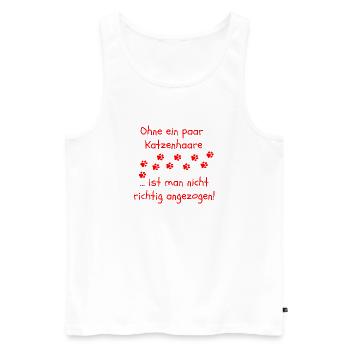 OHNE KATZENHAARE, KATZE, CATLOVER, KATZEN, CAT - Männer Premium Bio Tank Top - Weiß - Vorne - Michal (187cm)