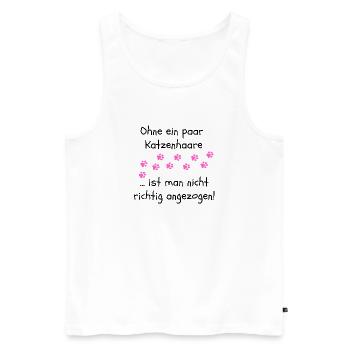 OHNE KATZENHAARE, KATZE, CATLOVER, KATZEN, CAT - Männer Premium Bio Tank Top - Weiß - Vorne - Michal (187cm)