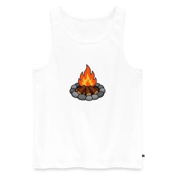 Illustration du feu de camp avec des bûches - Débardeur bio Premium Homme - blanc - Devant - Michal (187cm)