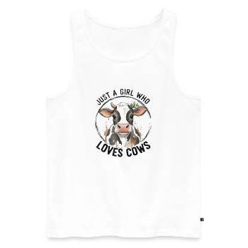 Amour des vaches – La fille aime les vaches - Débardeur bio Premium Homme - blanc - Devant - Michal (187cm)