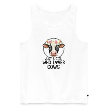 Amour de vache avec couronne de fleurs - Débardeur bio Premium Homme - blanc - Devant - Michal (187cm)