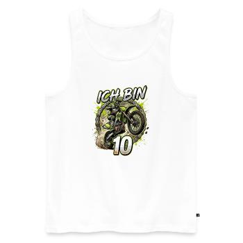 Ich bin 10 Motocross - Männer Premium Bio Tank Top - Weiß - Vorne - Michal (187cm)