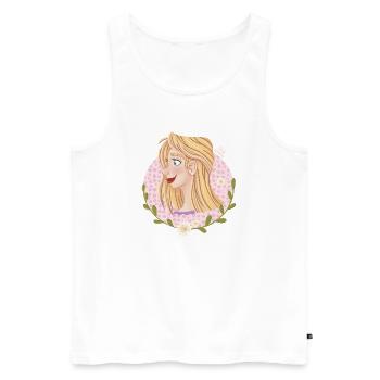 Portrait de fleurs pastel - Débardeur bio Premium Homme - blanc - Devant - Michal (187cm)
