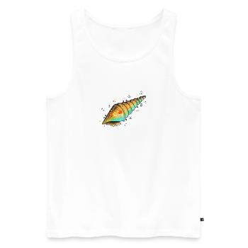 Aquarelles colorées en coquillage - Débardeur bio Premium Homme - blanc - Devant - Michal (187cm)
