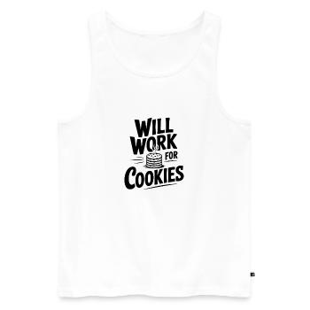 Ça marchera pour les cookies - Débardeur bio Premium Homme - blanc - Devant - Michal (187cm)