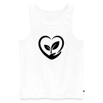 Gärtner Herz Hand und Pflanze Pflanzenliebe - Männer Premium Bio Tank Top - Weiß - Vorne - Michal (187cm)