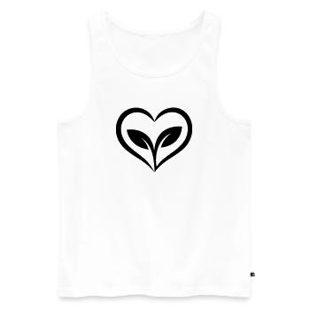 Cœur de jardinier avec plante - Débardeur bio Premium Homme - blanc - Devant - Michal (187cm)