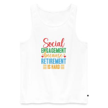 Engagement des citations d’un travailleur social à la retraite - Débardeur bio Premium Homme - blanc - Devant - Michal (187cm)