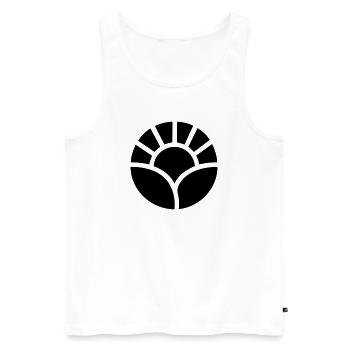 Motif du soleil et des plantes du jardinier - Débardeur bio Premium Homme - blanc - Devant - Michal (187cm)