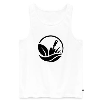 Motif de jardin de plantes à la pelle de jardinier - Débardeur bio Premium Homme - blanc - Devant - Michal (187cm)