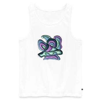 Tourbillons de couleur Vagues abstraites - Débardeur bio Premium Homme - blanc - Devant - Michal (187cm)