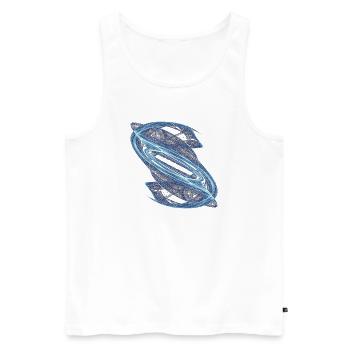 Crystal Streams – Strange Attractor - Men's Premium Organic Tank Top - white - Front - Michal (187cm)