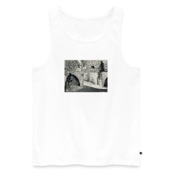 Ombres du monastère sur la pierre - Débardeur bio Premium Homme - blanc - Devant - Michal (187cm)