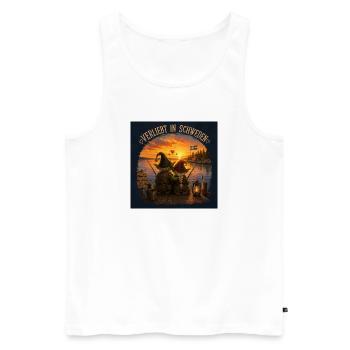 Verliebt in Schweden - Männer Premium Bio Tank Top - Weiß - Vorne - Michal (187cm)