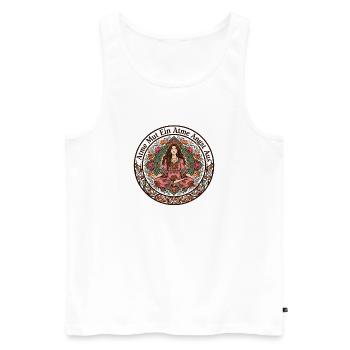 Atme Mut Ein Angst Aus Bunt Yoga - Männer Premium Bio Tank Top - Weiß - Vorne - Michal (187cm)