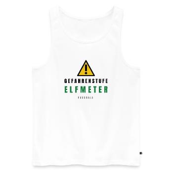 Gefahrenstufe Elf Meter Fußball - Männer Premium Bio Tank Top - Weiß - Vorne - Michal (187cm)