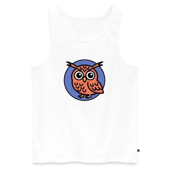 Owl family - Men's Premium Organic Tank Top - white - Front - Michal (187cm)