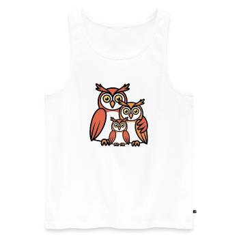 Owls Cartoon - Men's Premium Organic Tank Top - white - Front - Michal (187cm)