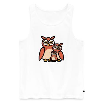 Famille de hiboux - Débardeur bio Premium Homme - blanc - Devant - Michal (187cm)