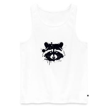 Waschbär Splash Black - Männer Premium Bio Tank Top - Weiß - Vorne - Michal (187cm)