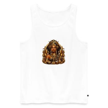 Couronne de la Reine d’Or - Débardeur bio Premium Homme - blanc - Devant - Michal (187cm)