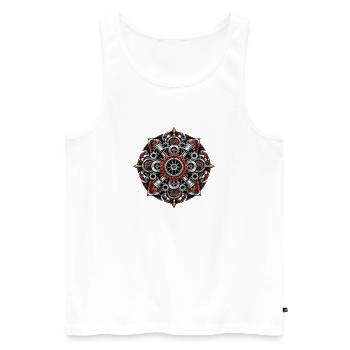 Gear Mandala of Screw Art - Men's Premium Organic Tank Top - white - Front - Michal (187cm)