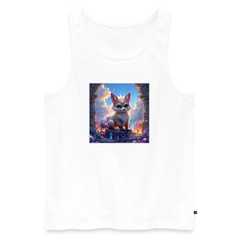 Le renard fantastique parmi les perles - Débardeur bio Premium Homme - blanc - Devant - Michal (187cm)