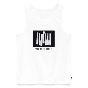 Feel the Groove – Conception moderne de piano - Débardeur bio Premium Homme - blanc - Devant - Michal (187cm)
