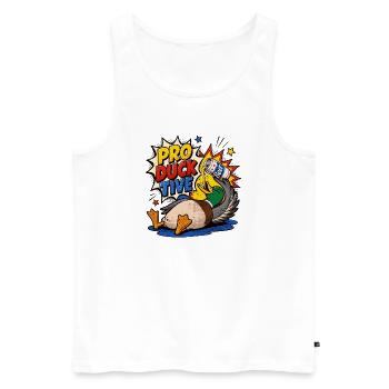 Ducks, Beer Drinking, Beer Lover, Pro-duck-tive - Men's Premium Organic Tank Top - white - Front - Michal (187cm)