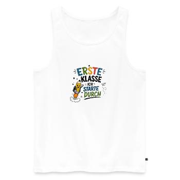 Erste Klasse Sternenstart - Männer Premium Bio Tank Top - Weiß - Vorne - Michal (187cm)