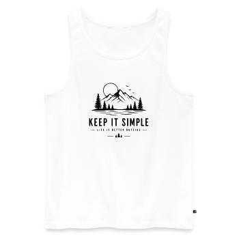 Faites simple - Débardeur bio Premium Homme - blanc - Devant - Michal (187cm)
