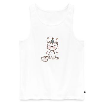 Fête des chats en style pastel - Débardeur bio Premium Homme - blanc - Devant - Michal (187cm)