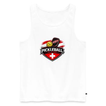 Pickleball SUISSE - Débardeur bio Premium Homme - blanc - Devant - Michal (187cm)