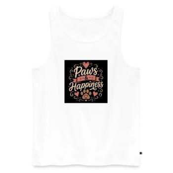 Pattes & Bonheur - Débardeur bio Premium Homme - blanc - Devant - Michal (187cm)