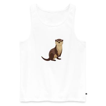Otter - Men's Premium Organic Tank Top - white - Front - Michal (187cm)