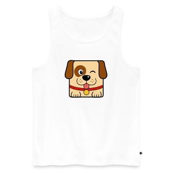 Dog - Men's Premium Organic Tank Top - white - Front - Michal (187cm)