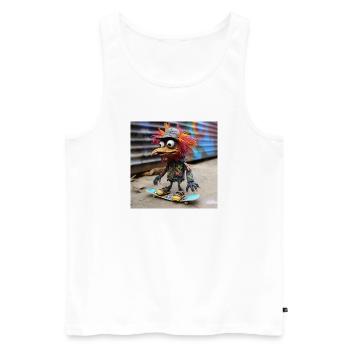 Punk Bird Skateboard Graffiti - Men's Premium Organic Tank Top - white - Front - Michal (187cm)