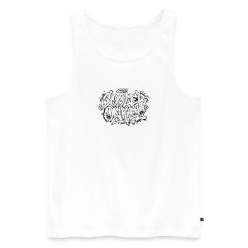Cooler Onkel Handschrift Graffiti - Männer Premium Bio Tank Top - Weiß - Vorne - Michal (187cm)