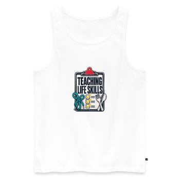 Enseignement des compétences de vie en éducation spécialisée, Enseignant Li - Débardeur bio Premium Homme - blanc - Devant - Michal (187cm)
