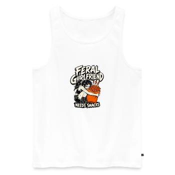 Wilde Freundin braucht Snacks, durchgedrehte Freundin - Männer Premium Bio Tank Top - Weiß - Vorne - Michal (187cm)