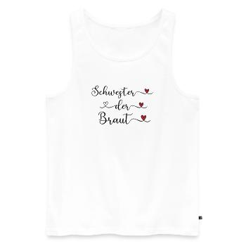 Schwester der Braut Schriftzug mit Herz - Männer Premium Bio Tank Top - Weiß - Vorne - Michal (187cm)